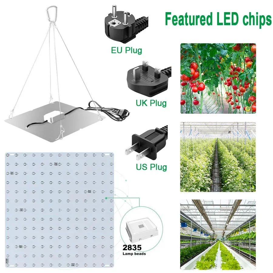 Imagem -04 - Full Spectrum Led Grow Lights para Planta de Interior Lâmpada Hidropônica Phyto Bulb Estufa Semente de Flores Veg Grow Tent Panel 1000w 2000w