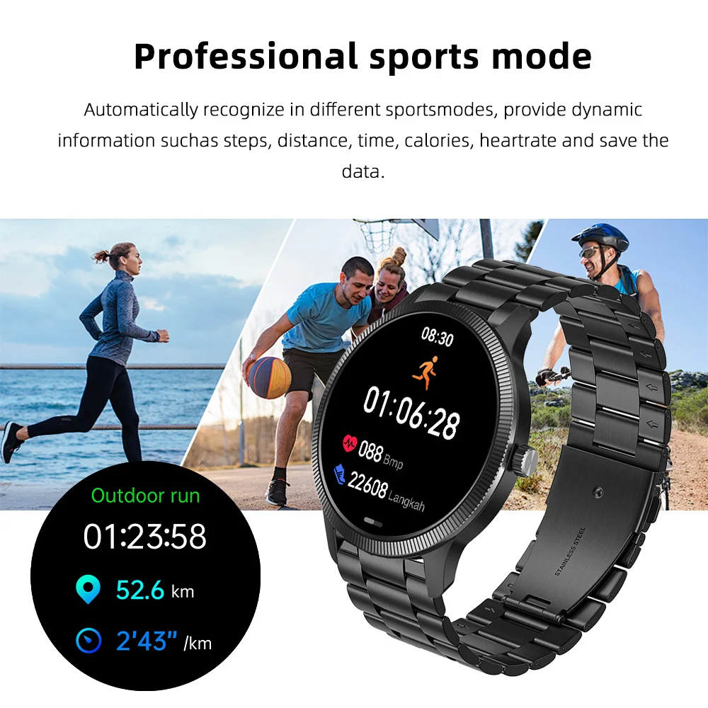 2025 nouveau AMOLED Smartwatch hommes 1.3 HD 360*360 Realtek8762D fréquence cardiaque compteur de pas bricolage visages montre de Sport appel sans fil Android Ios