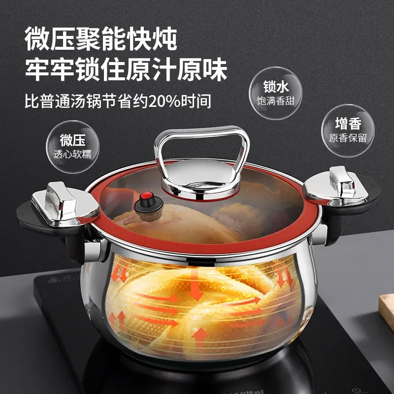 Steamer instant cooking pot Stainless steel cookware Micropressure soup hot pot for cooking kitchen accessories pots and pans