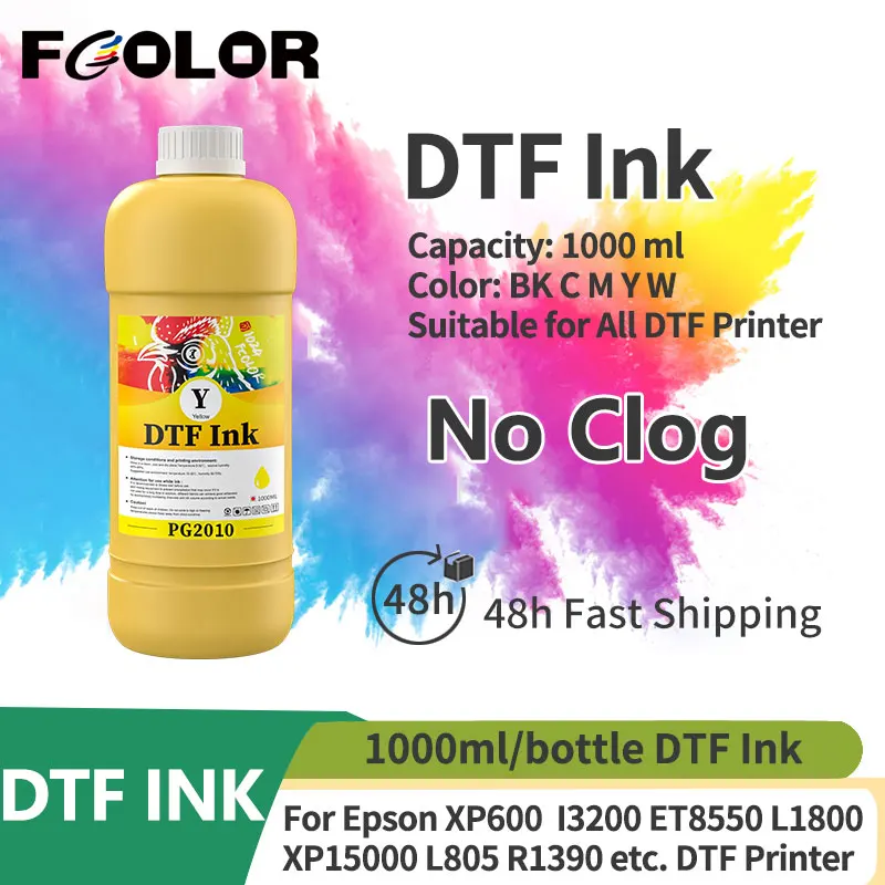 

Fcolor 1000ml DTF Ink for Epson L805 I3200 L1800 DTF Printer Premium Textile Transfer Pigment Ink