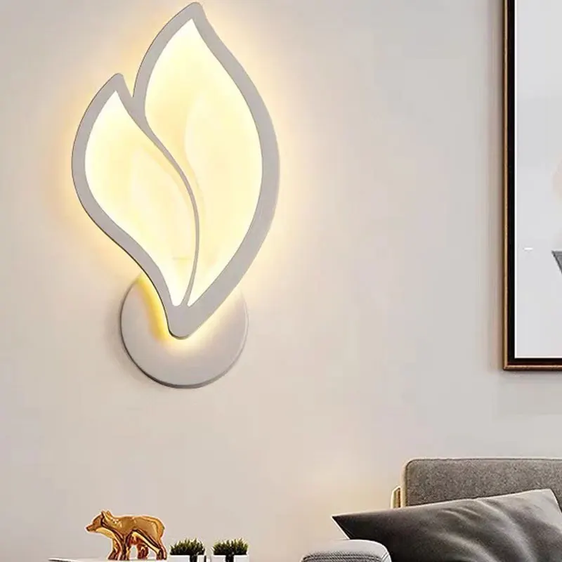 Nordic Minimalist Wall Lamp Creative Petal Iron Art Acrylic Light Bedroom Living Room Hallway Lighting Hotel Cafe Lamps Fixtures