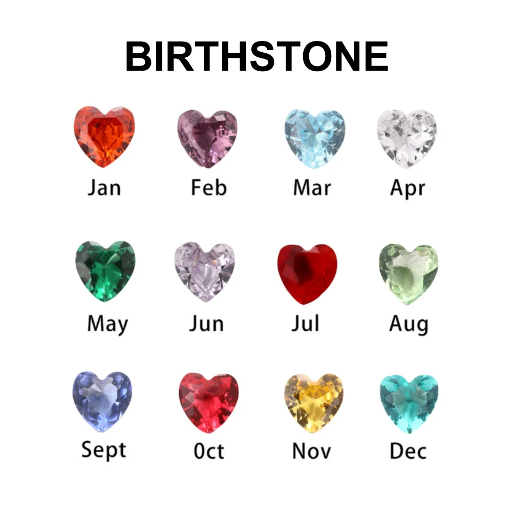 مخصص جوهرة الميلاد اسم القلب القلائد للنساء الفولاذ المقاوم للصدأ مخصص قلادة قلادة شخصية الرقبة مجوهرات هدية