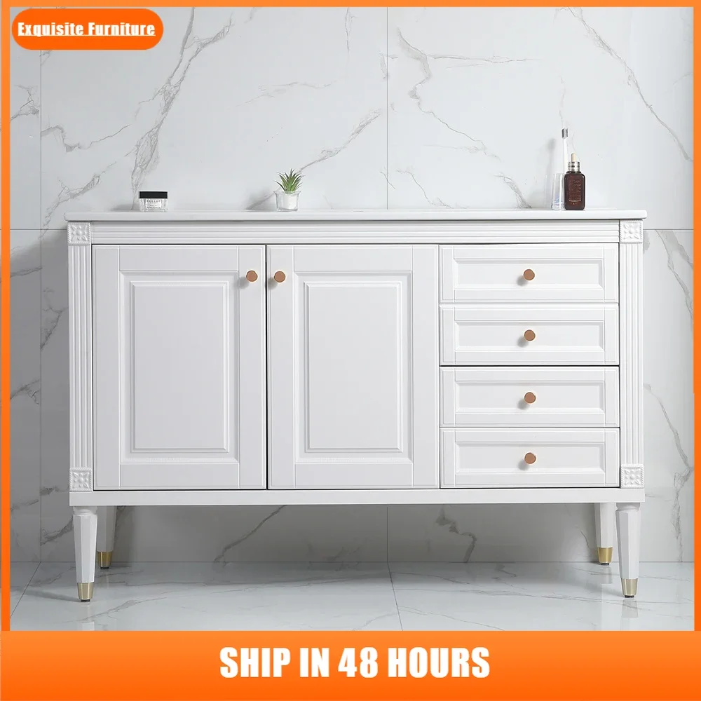 

48'' Bathroom Vanity with Top Sink, Bathroom Storage Cabinet with 2 Soft Closing Doors and 3 Drawers, Single Sink Bathroom