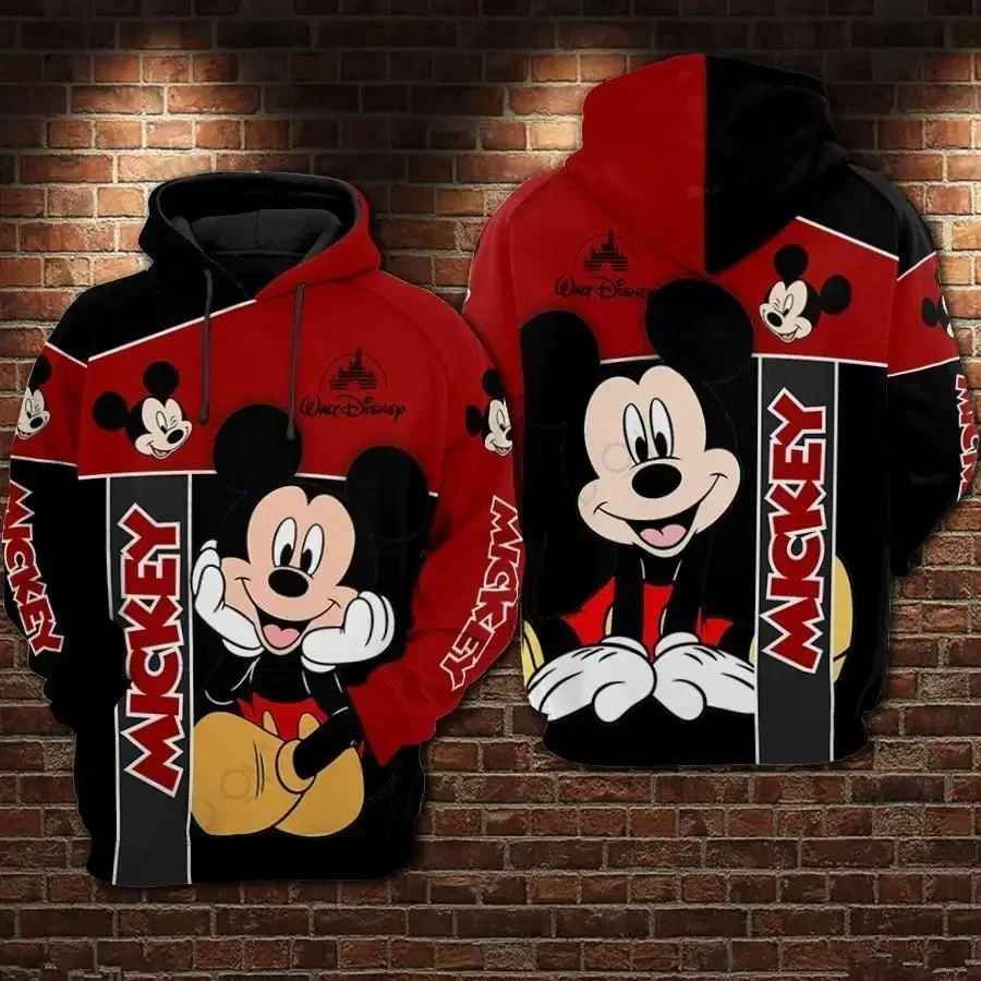 2024 Disney Mickey Mouse Fantasy 3d Hoodie Men's Women's Pullover Cartoon Graphic 3d Hoodie Zip Hoodie