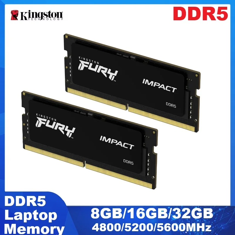 Kingston FURY Impact DDR5 Arbeitsspeicher Laptop RAM 8GB 16GB 32GB Non-ECC SODIMM Speicher 4800MHz 5200MHz 5600MHz Computer Notebook RAM
