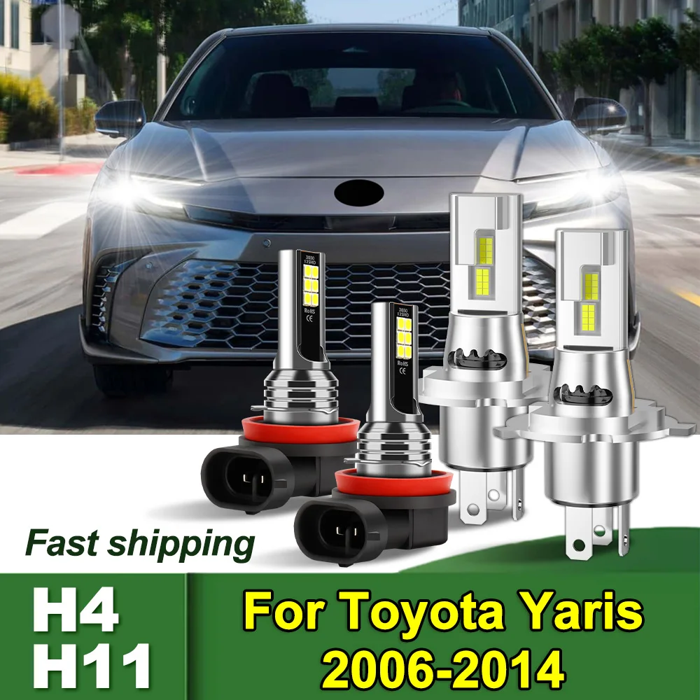 

For Toyota Yaris 2006 2007-2014 H4 H11 Combo LED Headlight Hi/Low Beam Fog Light Bulbs 3570 CSP Chips Light Bulbs DC12-24V