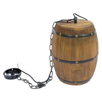 復古木質酒桶吊燈,工業風吸頂燈,復古吊燈,適用於酒吧、咖啡廳、家居、餐廳 10 best sales 工業光澤 - №3