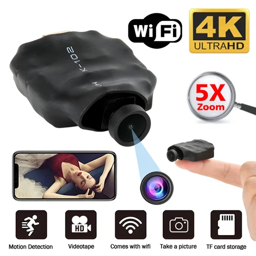 Mini cámara oculta IP inalámbrica WIFI de alta definición 4K, cámara DIY, recordatorio inteligente, Zoom 5X, detección de movimiento, visualización remota