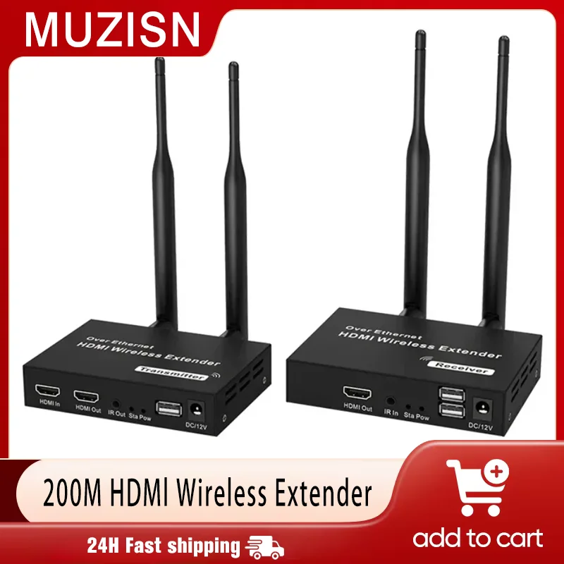 200M 1080P HDMI Wireless Extender 5.8G HD โปรเจคเตอร์ Video EXTENSION สําหรับ PC แล็ปท็อปทีวีโปรเจคเตอร์ Monitor