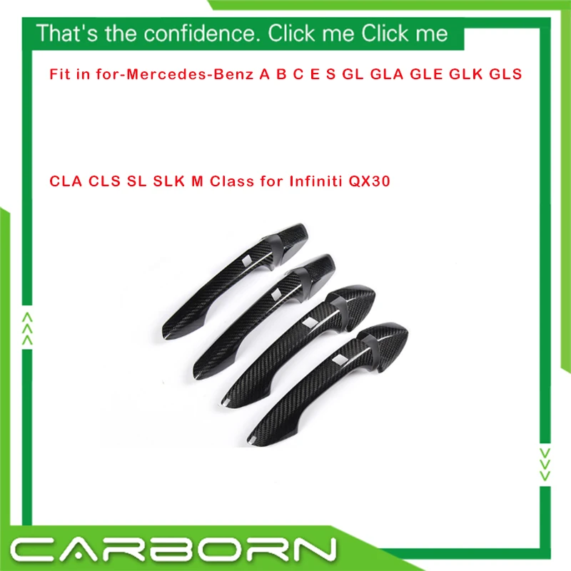 

For Benz W176 W246 W204 W207 W212 W221 W156 X204 W117 W218 GL GLS W166 R172 SL QX30 Carbon Fiber External Door Handle Cover