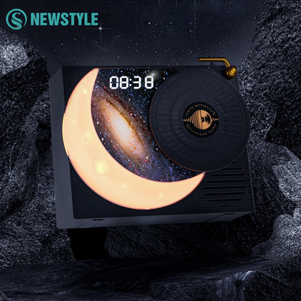 Starry Moon Night Light Bluetooth Music Speaker HD Loudspeaker AUX Audio Input Can Connect PC FM Radio Christmas Birthday Gifts