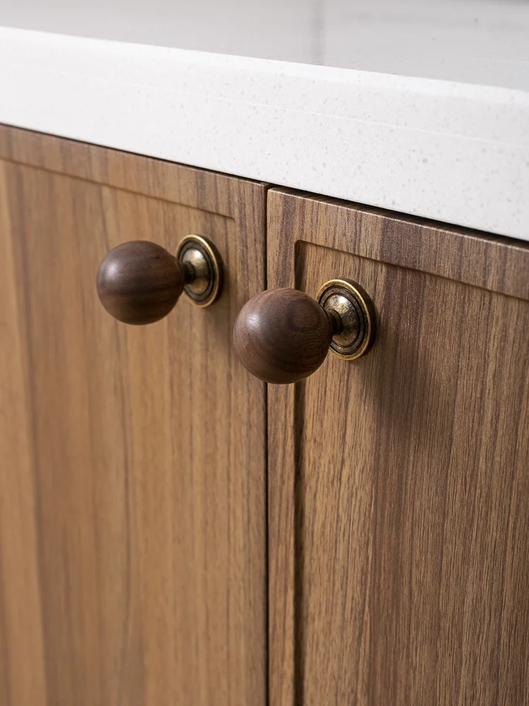 النحاس الجوز مقبض كابينة خزانة باب درج الأجهزة خزانة خزانة مضمد مقبض درج #4