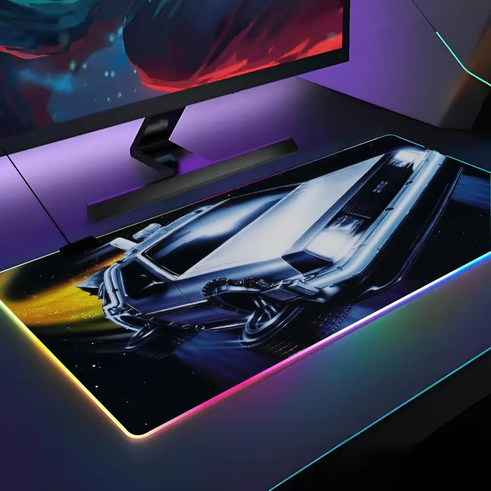 

B-Back To The F-Future Mouse Pad RGB Backlit Mouse Pad Laptop Mouse Pad Laptop Gamer Computer Desk Gaming Accessories