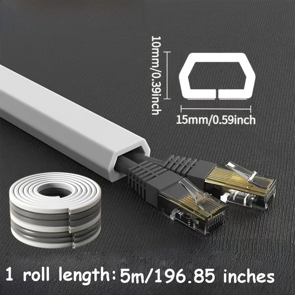 1PC 1/3M Zelfklevende PVC Kabelmanagement Strip Decoratieve Draadbescherming Strip Geschikt voor het Bedekken van Draden op Muren Vloeren