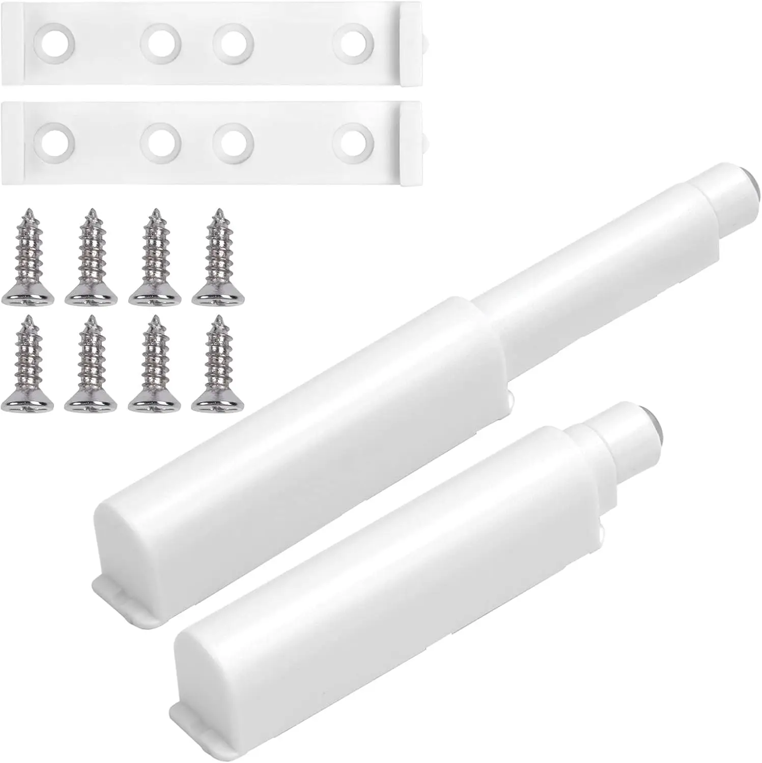 Push to Open Magnet Door Closet, 2 Pieces Magnetic Catches Damper Door, Push Open Damper for Door, Drawer, Furniture (White)
