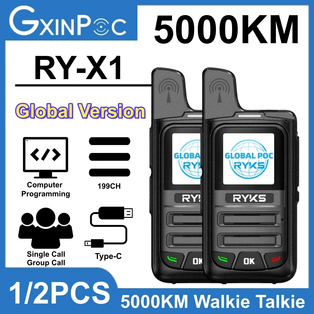 

RY-X1 for global ptt walkie talkie 4g walkies talkies range 50km