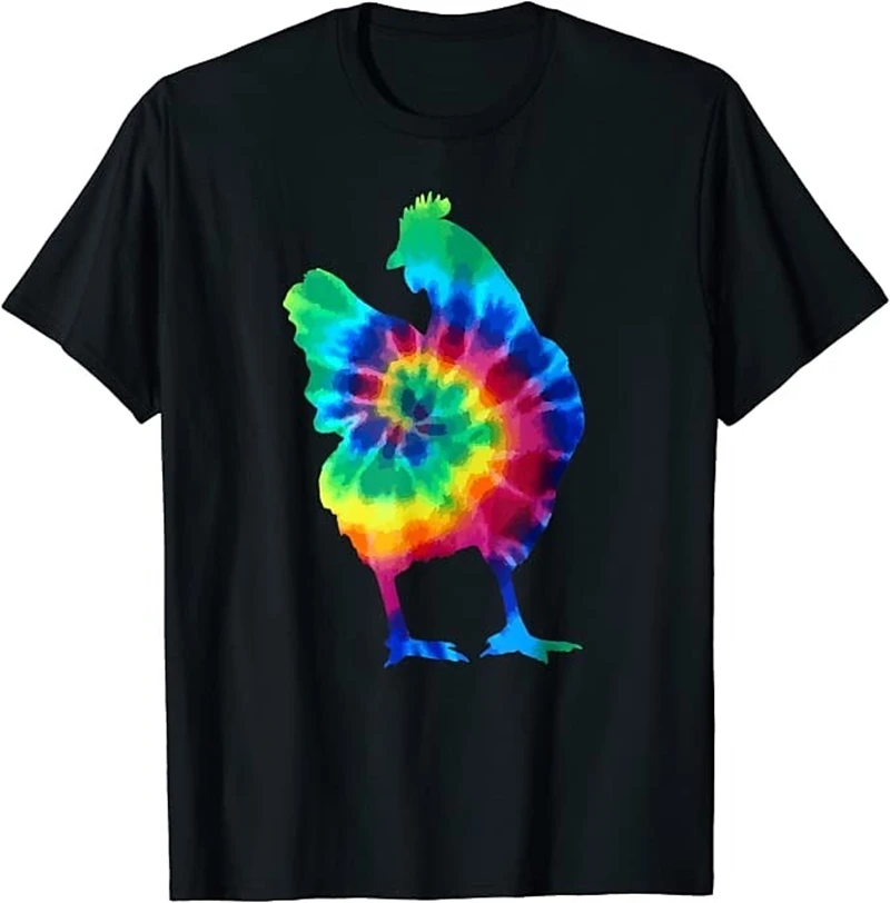 Modne koszulki z wzorem kurczaka dla mężczyzn Letni trend Krótki rękaw Crew Neck 3D Zwierzęta Nadrukowane koszulki Luźne koszulki Streetwear — zdjęcie 5