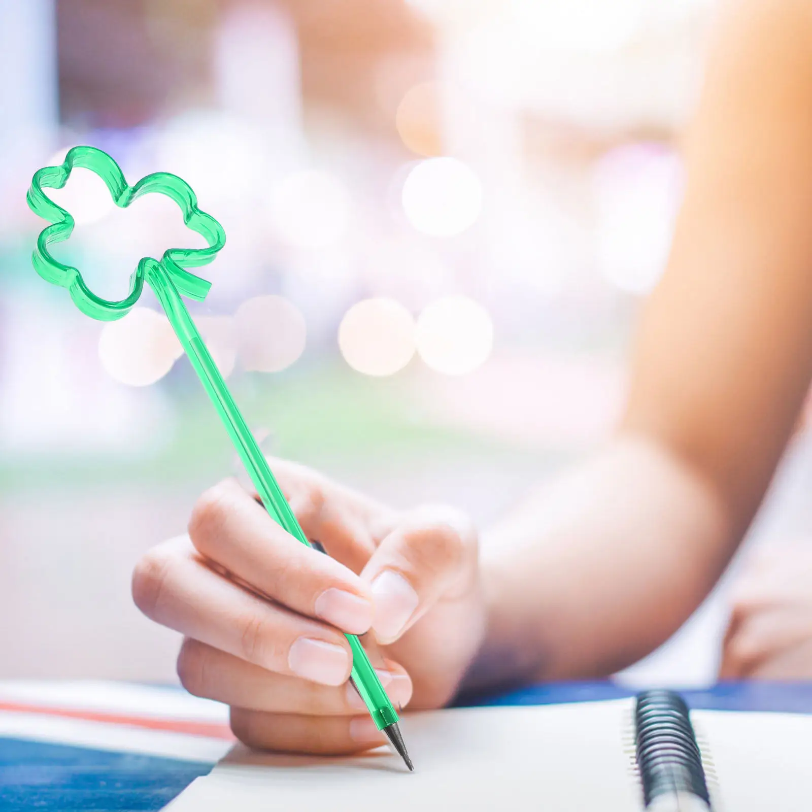 

20Pcs Ballpoint Pens Clover Shaped Smooth Writing Student Sign Novelty Realistic Flower Office Decorative School Kids