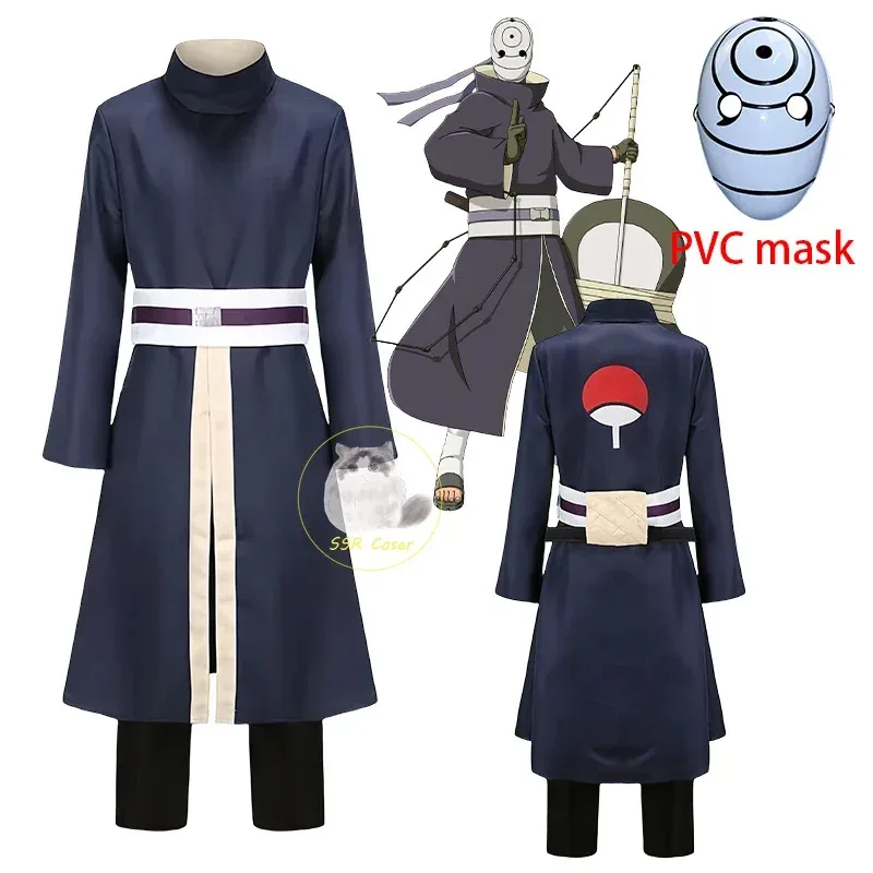 

Bilibili Anime Tobi Uchiha Obito Cosplay Costume Uchiha Obito Uniform Mask Carnival Halloween Party Costumes Outfit for Adult
