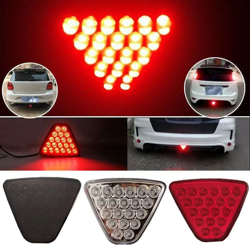 

Universal 12V F1 20 LED Triangle Style Led Brake Light Reverse Safety Strobe Lamp For Car Motorcycle