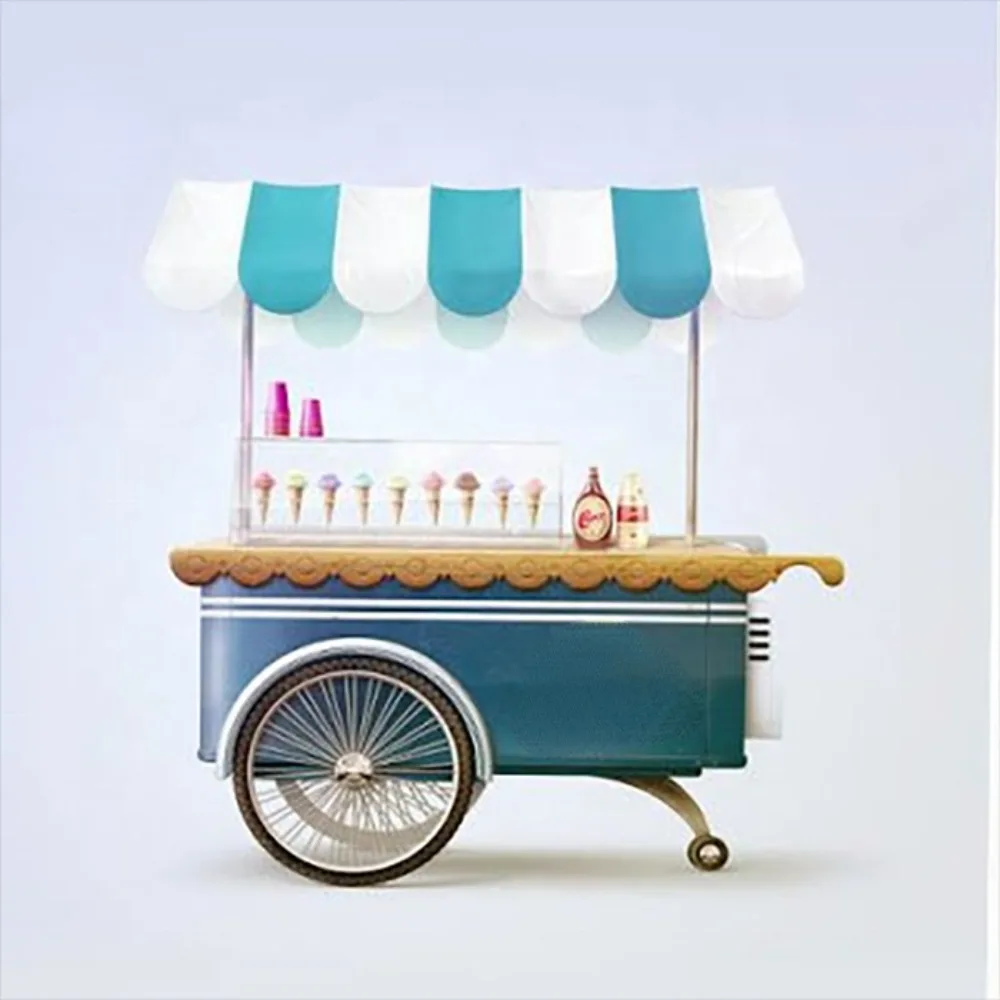 Candy & Ice Cream & Juice Cart With 3D design