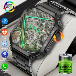 Sport GPS bussola robusto orologio intelligente militare da uomo Ftiness orologi IP68 impermeabile 1.95 ''AI Voice NFC Bluetooth Call Smartwatch