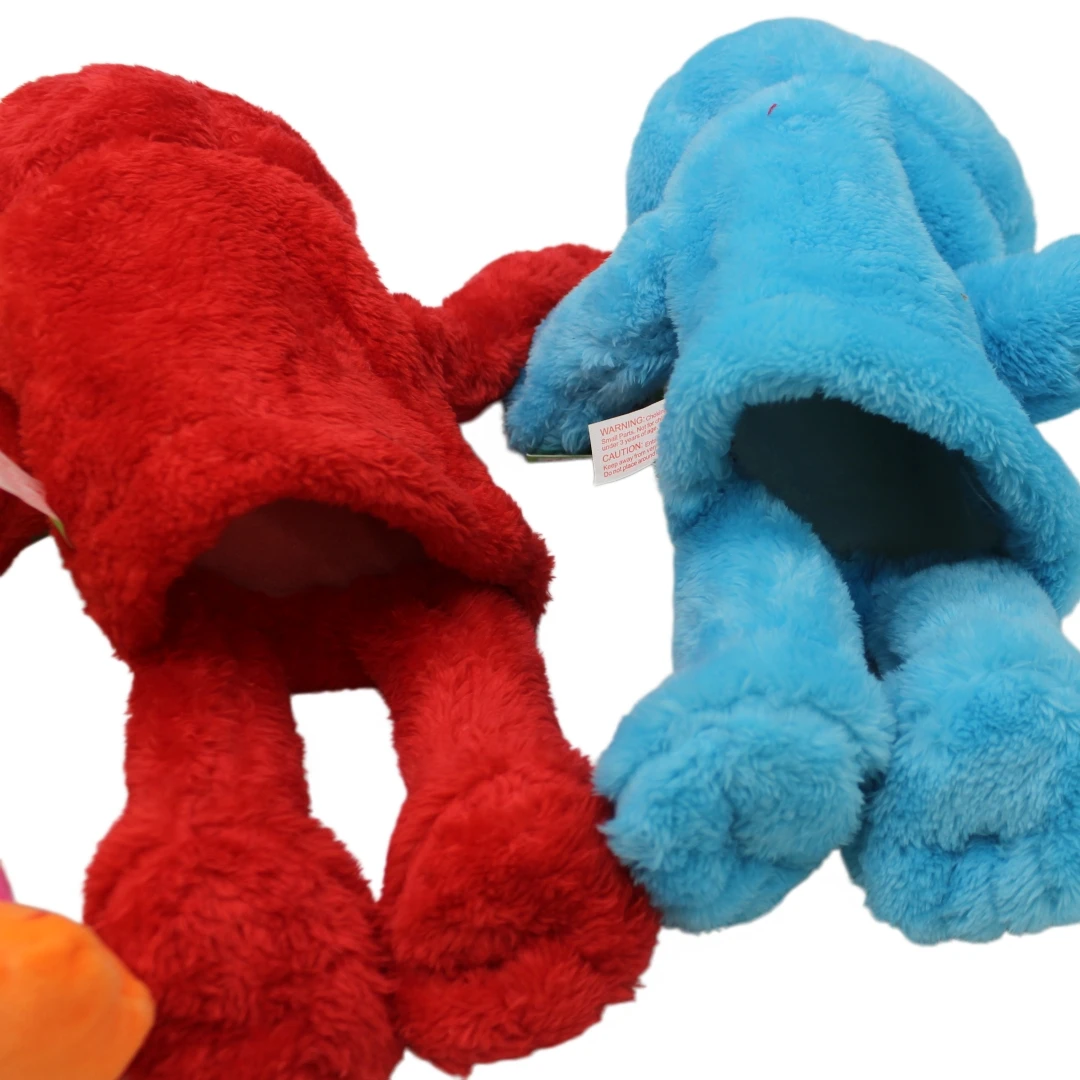 2Piece Original Large Sesame Street Hand Plush Puppet Show Puppet Elmo Cartoon Soft Plush Dolls Birthday For Children Kids Gifts