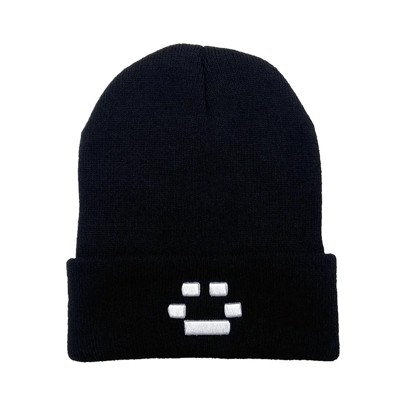 New Embroidery Women Men Autumn Winter Beanies Hat Gothic Punk Hip Hop Street Knitted Bonnet Caps Quackity Warm Beanies Hats