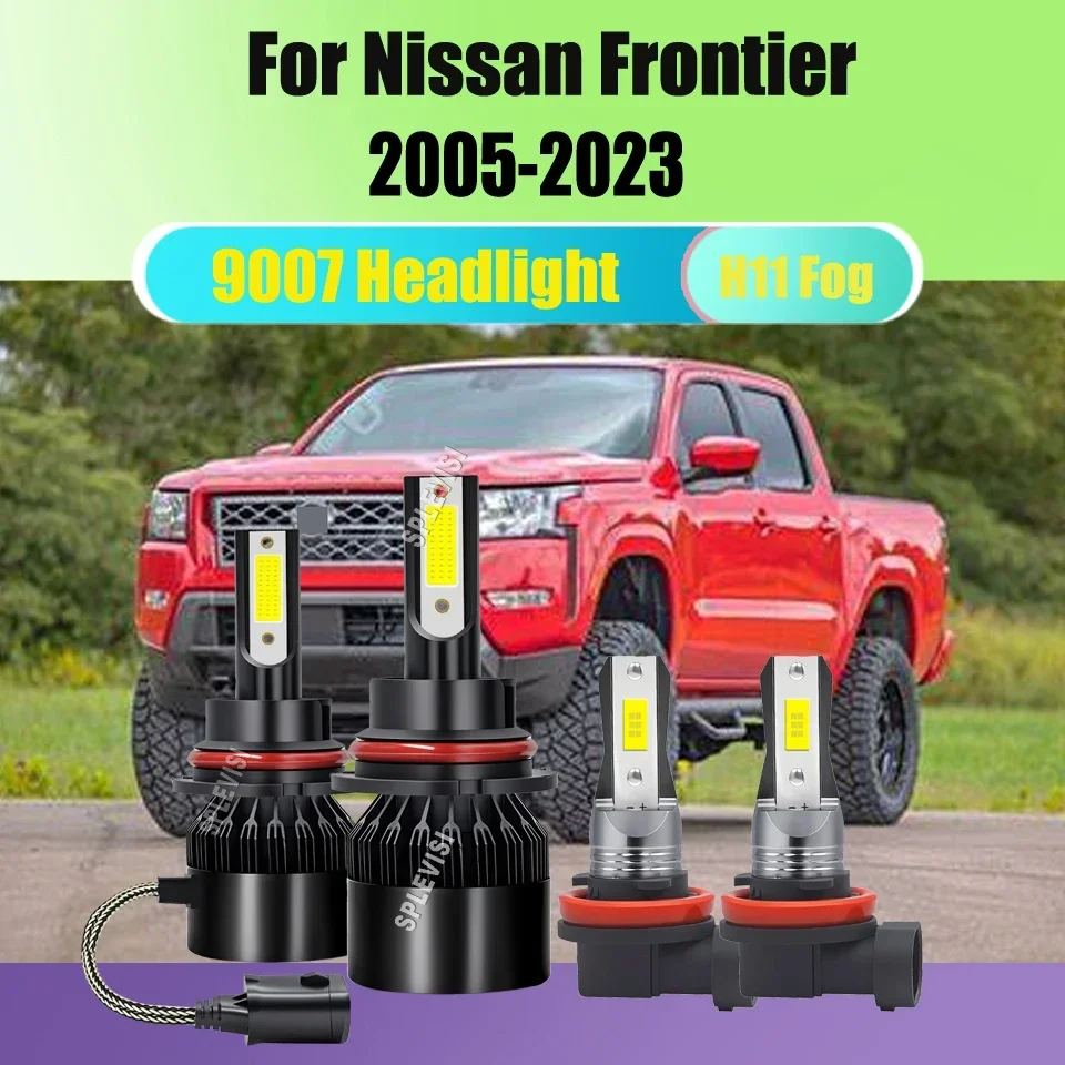 12v Car Lights 9007/HB5 H11 LED Headlight Foglamps For Nissan Frontier 2005 2006 2007 2008 2009 2010 2011 2012 2013-2023 Pick Up