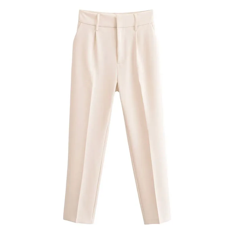 Solid Color All-Match Women's Suit Pants Casual Simple Office Occupation Lady Pencil Trousers High Waist Slimming Long Pants