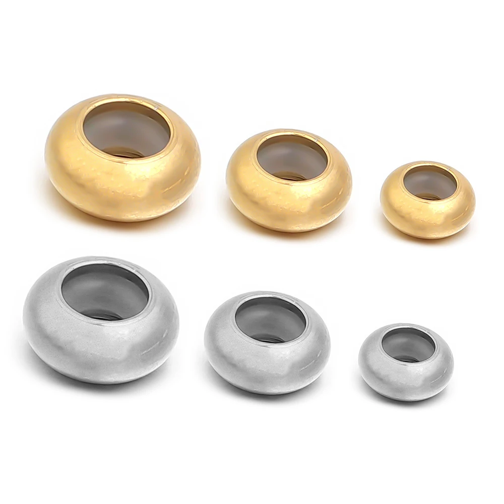10pcs/lot Stainless Steel Stopper Crimp End Beads Positioning Ball Beads Loose Spacer Beads For DIY Jewelry Making Accessories