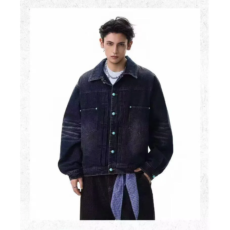 

Loose Men's Jaet 2024 Spring Autumn Sli Streetwear Hong Kong Sle Casual Coat Youth Trendy Outerwear Stand Fit Long...