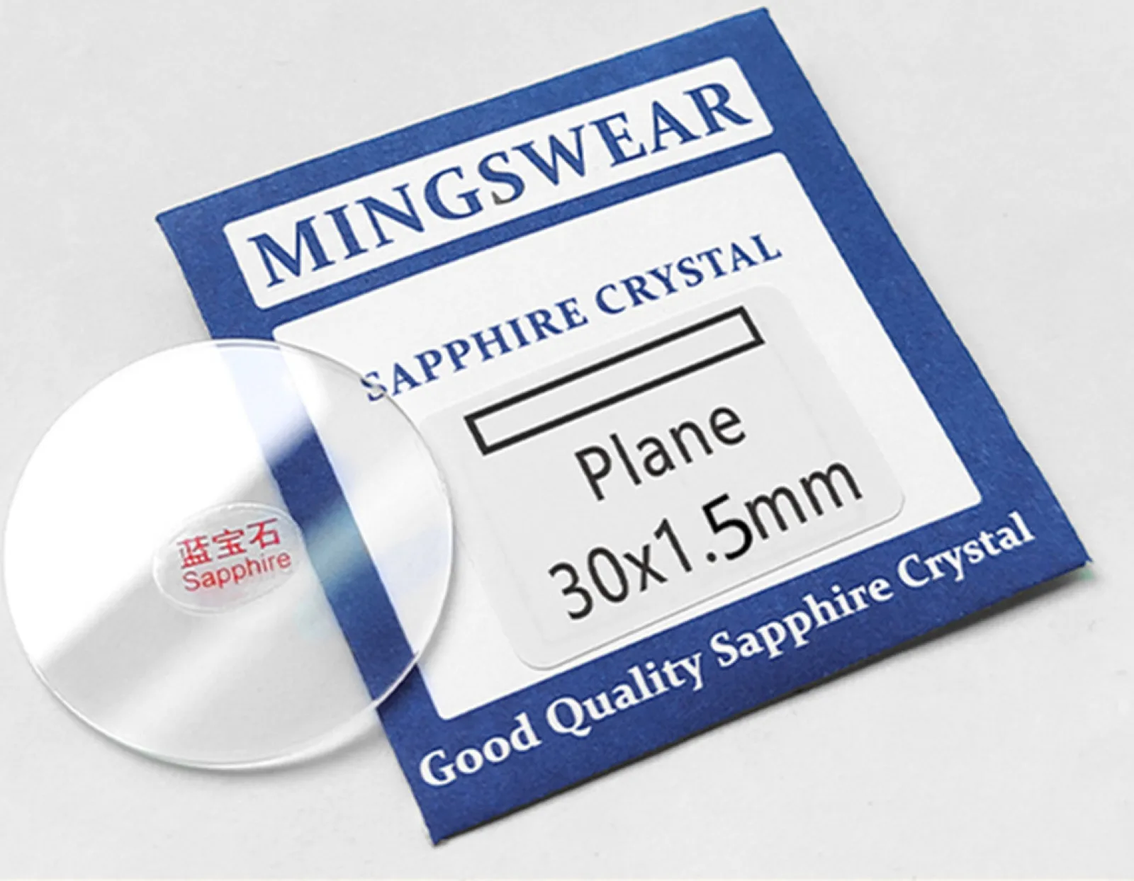 Qualità 28-36.5mm Diametro 1.5mm Spessore bordo Zaffiro Orologio piatto Vetro Cristallo Accessori di ricambio per orologi