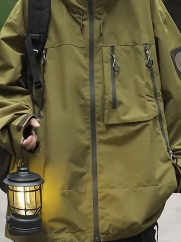 

Outdoor Workwear Jaet Loose Fit Windproof Warm Casual Sle for Men And Women Youth Faion Polyester Fabric Zipper Closure