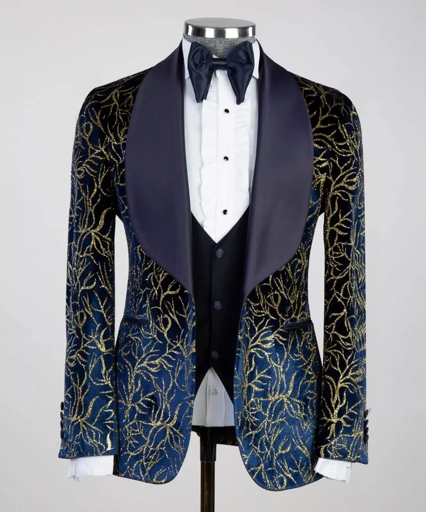 Shiny Gold Sequins Wedding Tuxedo Shawl Lapel Men Suits 3 Pieces Sets Groom Blazer Vest Pants Slim Fit Terno Masculinos Completo