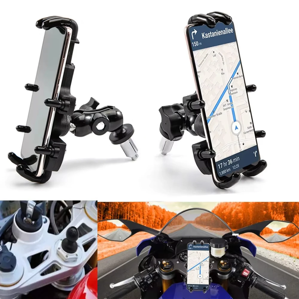 Phone Holder In Fork Stem Mount Bracket Motorcycle Navigation Bracket for Yamaha YZF R1 2002-2017 R6 2006-2017 R1M 2007 2008