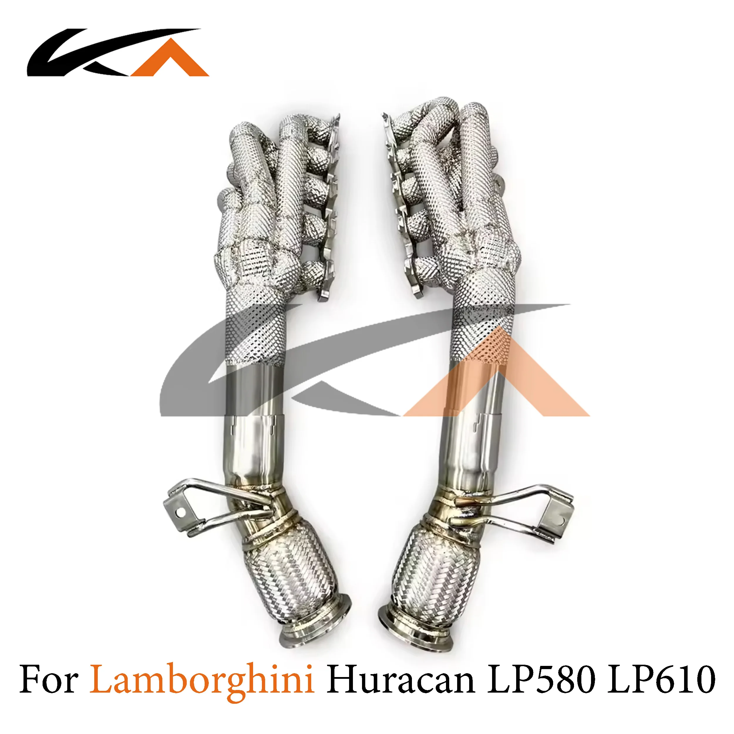 KA Tuning manifold exhaust for Lamborghini Huracan LP580 LP610 5.2L headers with heat shield and straight pipe