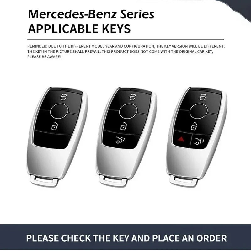 รถยนต์ TPU กระเป๋ากุญแจโลหะผสมสังกะสีสำหรับ Mercedes Benz AMG โลโก้ C63พวงกุญแจรถพวงกุญแจรถเปลือกโลหะอุปกรณ์เสริม hiasan interior