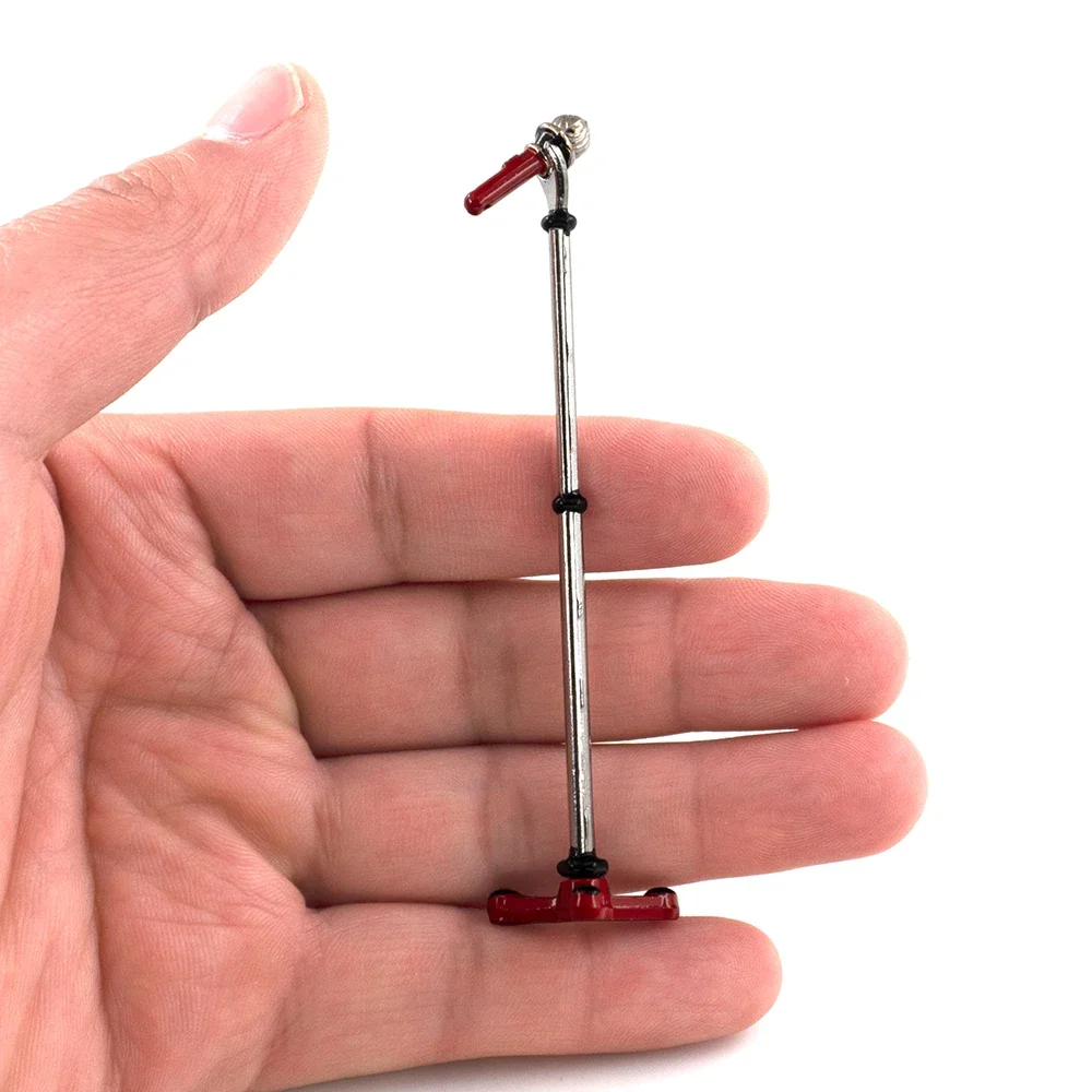 1Pcs 1/12 Dollhouse Miniature Metal Microphone with Bracket Model Toy for Doll House Accessories Decoration ob11