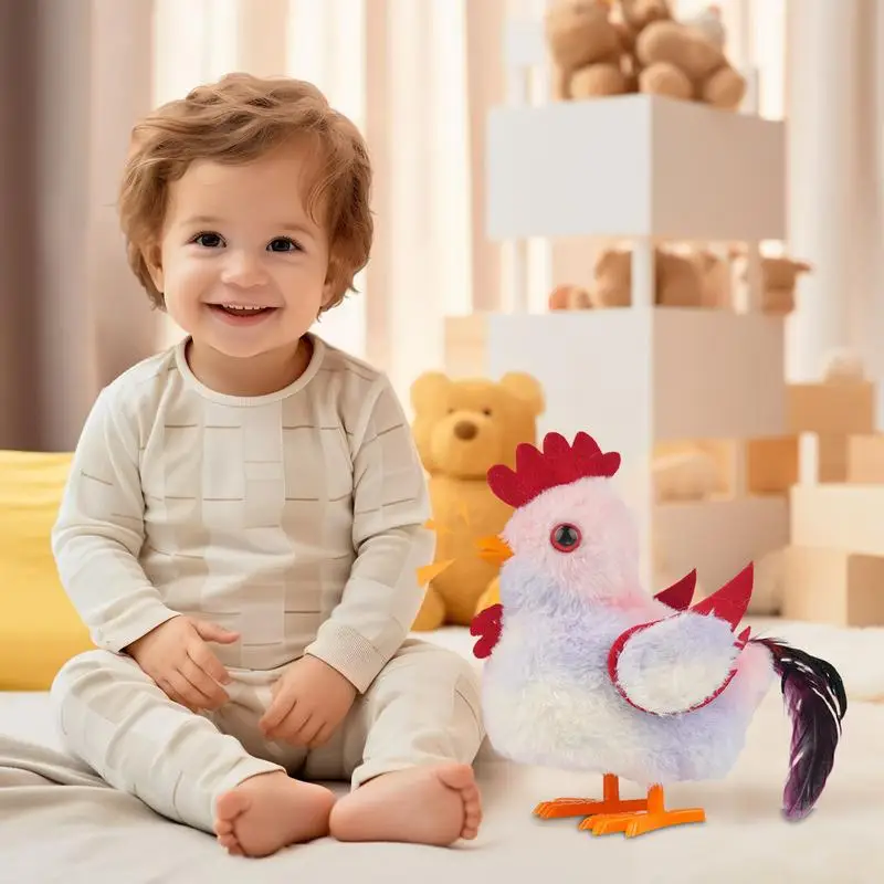 

Walking Chicken Toy Electronic Walking Chirping Chicken Plush Toy Educational Learning Plush Doll For Boys Girls Children Kids