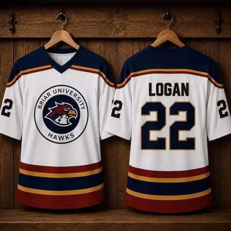 Briar University Hawks Hockey-Trikot Elle Kennedy Off-Campus Graham 44 Logan 22 Tucker 46 DiLaurentis 66 Cosplay Y2K Sportshirt – Detail 5
