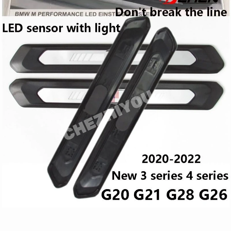 For BMW 3 Series G20 G21 G28 4 Series G26 2020+ LED Magnetic Induction Welcome Pedal Threshold Strip Door Sill No Wire Repalce