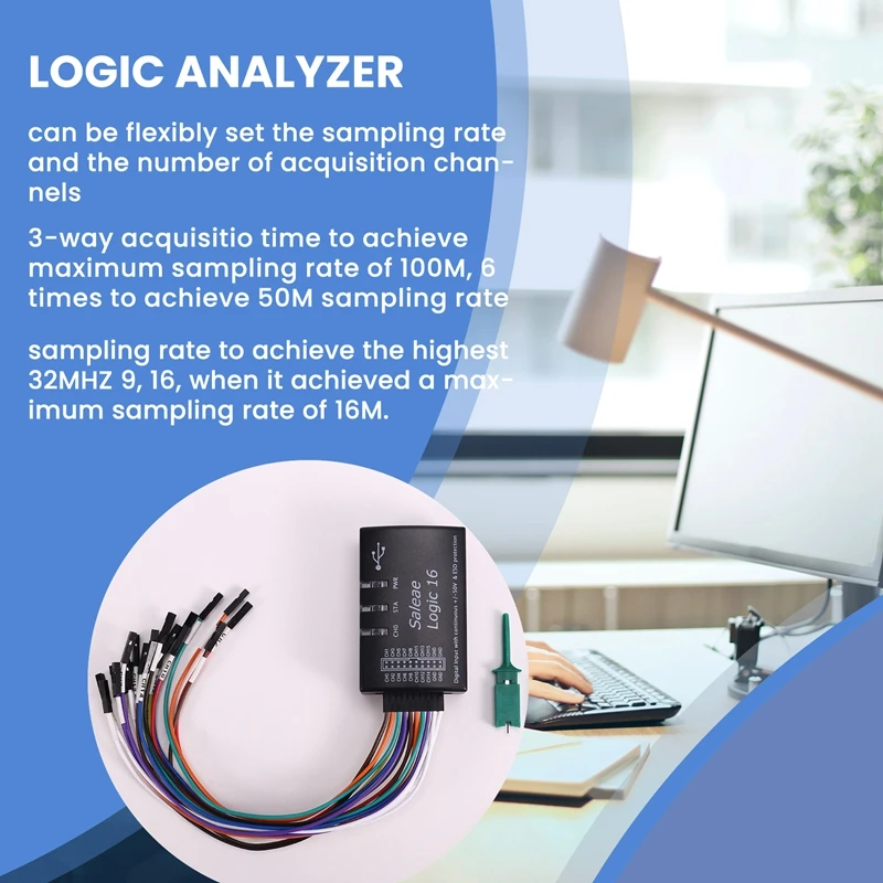 Logic USB Logic Analyzer For Official Version Sample Rate 100M 16 Channels Instruments
