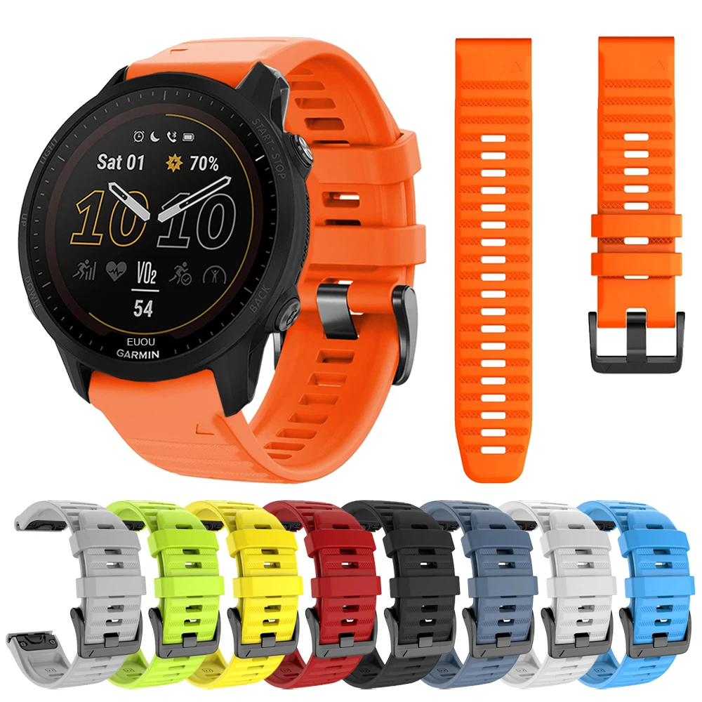 22 مللي متر الإفراج السريع سيليكون حزام ل Garmin Forerunner 955 الشمسية حزام (استيك) ساعة ل Garmin Forerunner 945 LTE 745 935 حزام الساعات