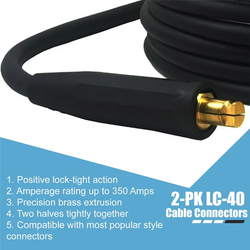 AB41-2 Pack LC-40 Welding Leads Quick Connector, Male & Female Welding Connectors For Welding Machine Accessories