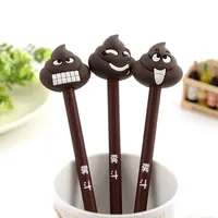 3 Pcs Creative Cute Poop Pen Cartoon Realistic  Face Styling Neutral Pen Black