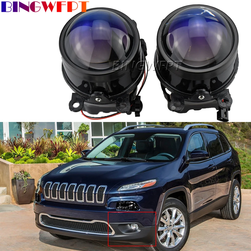 

2 X Fog Light Assembly Car Front Bumper LED Fog Lamp Daytime Running Light H11 12V For Jeep Cherokee KL 2014 2015 2016