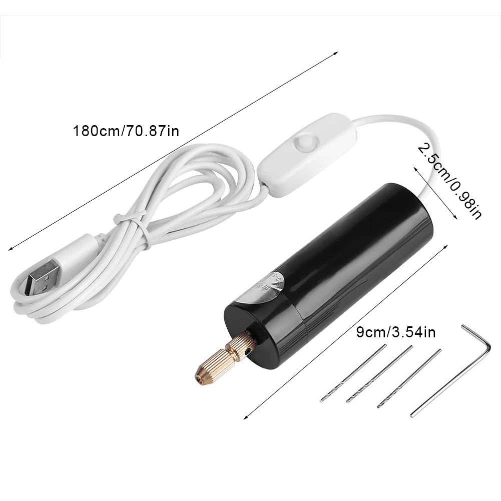 Mini broca de mão elétrica usb handheld portátil broca giratória conjunto com bits para moagem corte jóias fazendo diy ferramenta