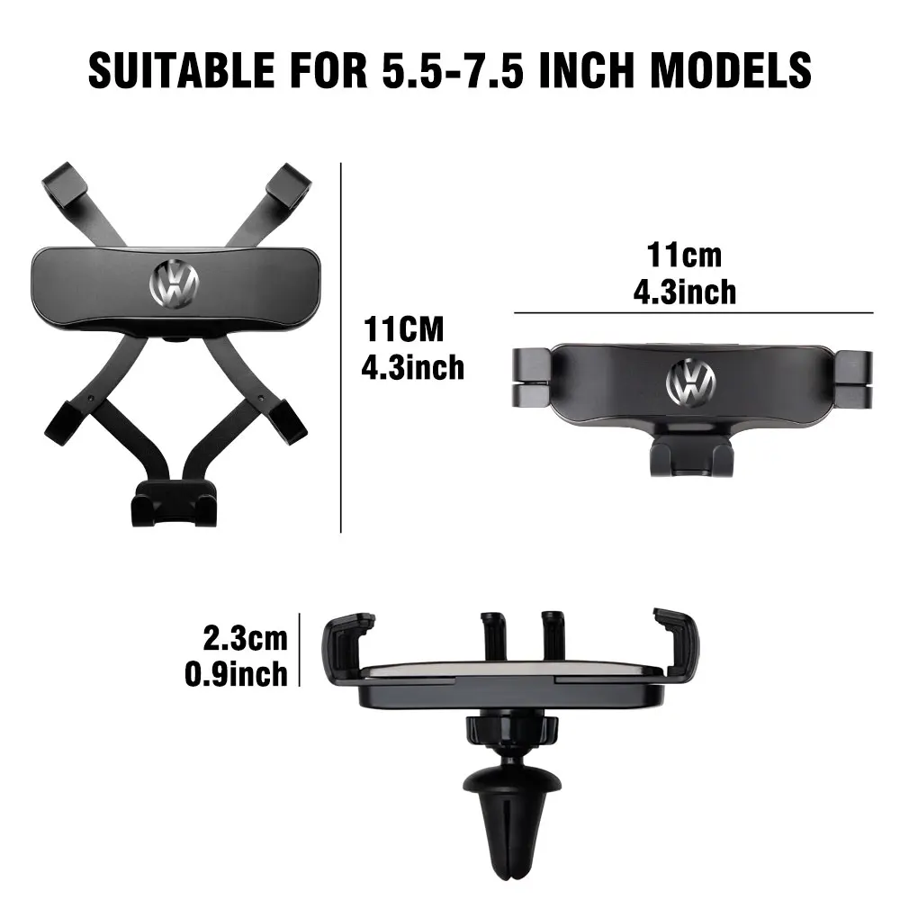 Black Phone Holder Universal Phone Holder Mobile Shockproof Bracket For Volkswagen VW Golf 4 6 7 GTI Tiguan Passat B5 B6 Caddy