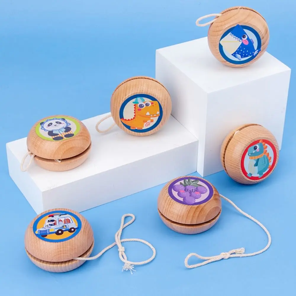 

Wooden 2A Yoyo Toy Simplicity Beginner Brainstorming Yoyo Ball Cartoon Concentration Nostalgic Toys Children